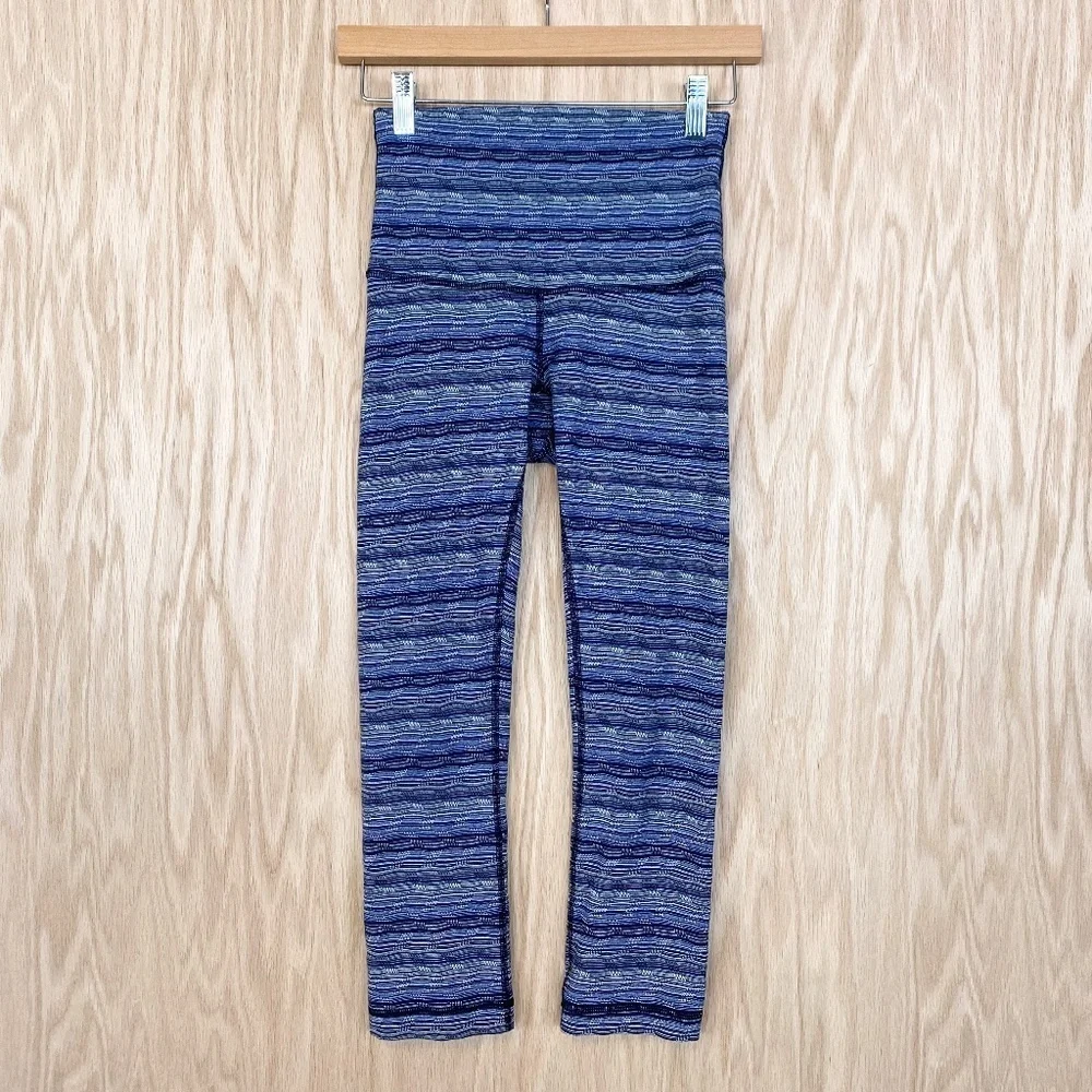 Lululemon Wunder Under Crop Tight Space Dye Blue *Hi-Rise